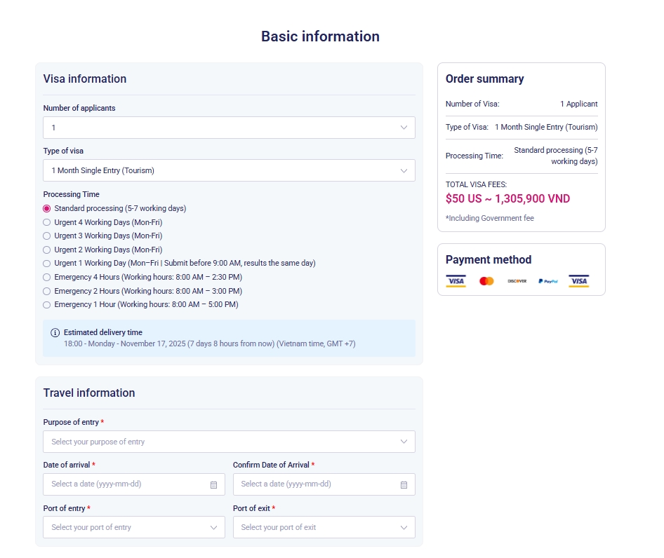 Apply for Vietnam Emergency Visa