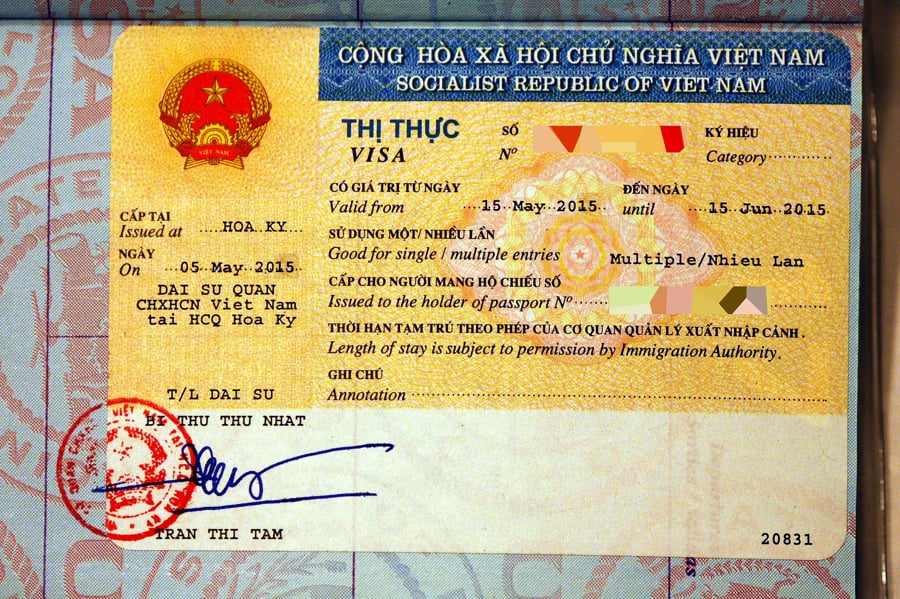 sample of Vietnam Tourist Visa