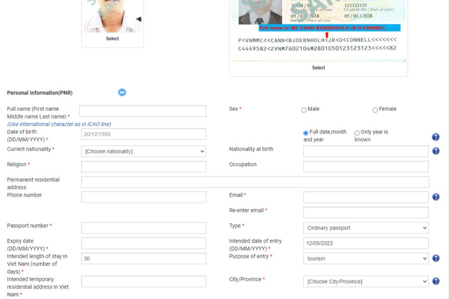 vietnam-evisa-application-form